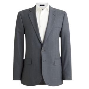 J Crew NWT Thompson suit jacket blazer grey 100% wool fall office business 42R